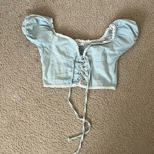 Blue Crop Top